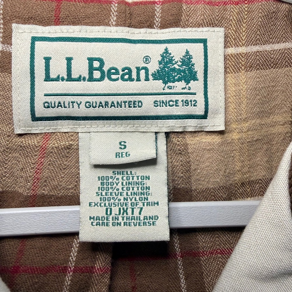 LL Bean Women's Adirondack Barn Coat Tan Canvas Flannel Lined 0 JXT7 Small Reg - Picture 6 of 9